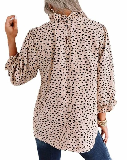 Elegant ruffle mock neck blouse by Avanova