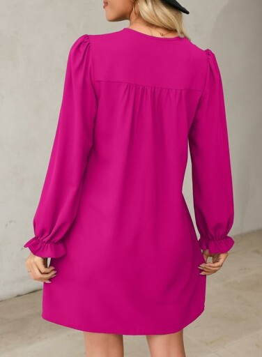 Dokotoo A-Line Ruffle Sleeve Midi Dress in vibrant color