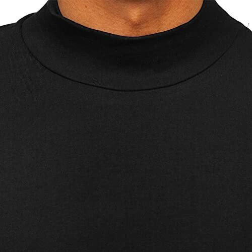 Close-up of black turtleneck shirt