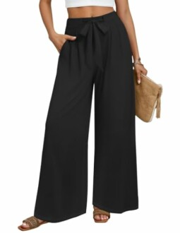 ZESICA Womens 2024 Fall Knit Wide Leg Pants
