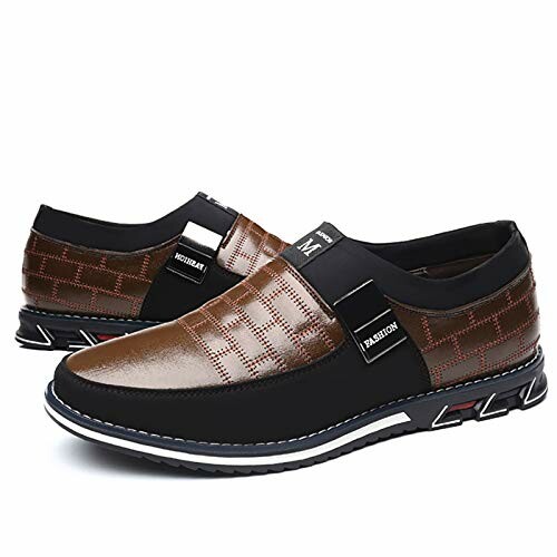Brown and black casual men's shoes with unique design