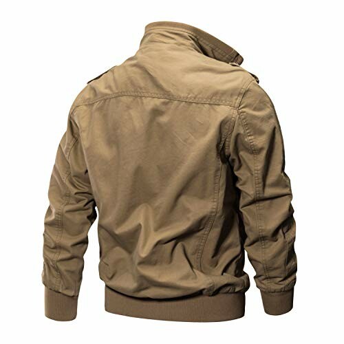 Khaki bomber jacket, back view