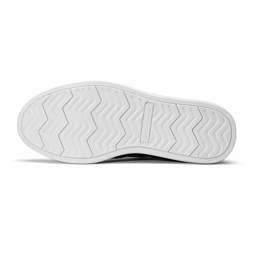 Bottom view of a shoe sole with zigzag pattern