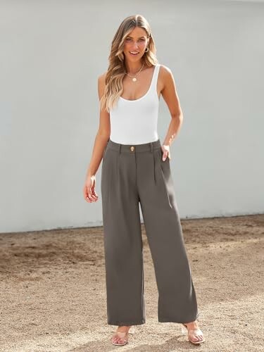 LILLUSORY Wide Leg Dress Pants
